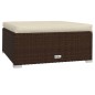 vidaXL Gartenhocker mit Kissen Braun 70x70x30 cm Poly Rattan vidaXL Gartenhocker mit Kissen Braun 70x70x30 cm Poly Rattan