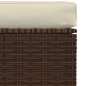 vidaXL Gartenhocker mit Kissen Braun 70x70x30 cm Poly Rattan vidaXL Gartenhocker mit Kissen Braun 70x70x30 cm Poly Rattan