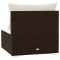 vidaXL Garten-Mittelsofa mit Kissen Braun Poly Rattan vidaXL Garten-Mittelsofa mit Kissen Braun Poly Rattan