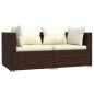 vidaXL 3-tlg. Garten-Lounge-Set mit Auflagen Braun Poly Rattan vidaXL 3-tlg. Garten-Lounge-Set mit Auflagen Braun Poly Rattan