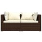 vidaXL 3-tlg. Garten-Lounge-Set mit Auflagen Braun Poly Rattan vidaXL 3-tlg. Garten-Lounge-Set mit Auflagen Braun Poly Rattan