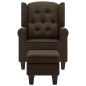 vidaXL Sessel mit Fußhocker Braun Stoff vidaXL Sessel mit Fußhocker Braun Stoff