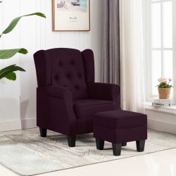 vidaXL Sessel mit Fußhocker Lila Stoff 