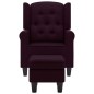vidaXL Sessel mit Fußhocker Lila Stoff vidaXL Sessel mit Fußhocker Lila Stoff