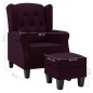 vidaXL Sessel mit Fußhocker Lila Stoff vidaXL Sessel mit Fußhocker Lila Stoff