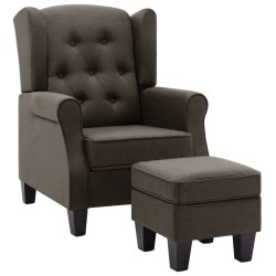 vidaXL Sessel mit Fußhocker Taupe Stoff 
