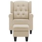 vidaXL Sessel mit Fußhocker Creme Stoff vidaXL Sessel mit Fußhocker Creme Stoff