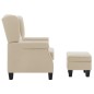 vidaXL Sessel mit Fußhocker Creme Stoff vidaXL Sessel mit Fußhocker Creme Stoff