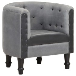 vidaXL Sessel Schwarz Echtleder und Massivholz Mango 
