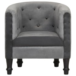 vidaXL Sessel Schwarz Echtleder und Massivholz Mango 
