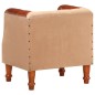 vidaXL Sessel Braun Echtleder und Massivholz Mango vidaXL Sessel Braun Echtleder und Massivholz Mango