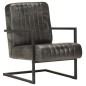vidaXL Freischwinger Sessel Distressed Grau Echtleder vidaXL Freischwinger Sessel Distressed Grau Echtleder