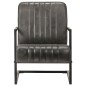 vidaXL Freischwinger Sessel Distressed Grau Echtleder vidaXL Freischwinger Sessel Distressed Grau Echtleder