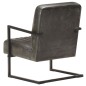 vidaXL Freischwinger Sessel Distressed Grau Echtleder vidaXL Freischwinger Sessel Distressed Grau Echtleder