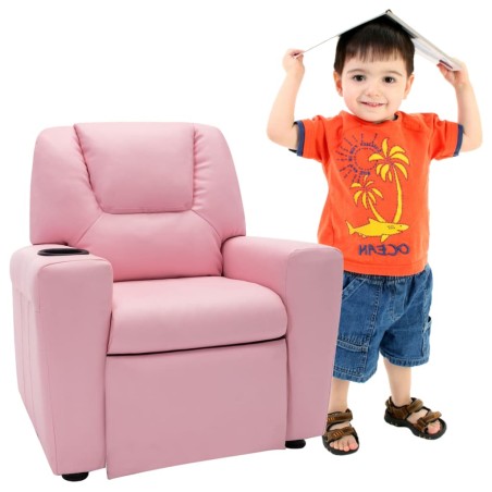 vidaXL Kindersessel Kunstleder Rosa