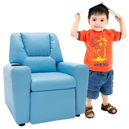 vidaXL Kindersessel Kunstleder Blau