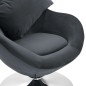 vidaXL Drehstuhl in Ei-Form mit Kissen Dunkelgrau Samt vidaXL Drehstuhl in Ei-Form mit Kissen Dunkelgrau Samt