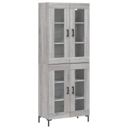 Highboard Grau Sonoma 69,5x34x180 cm Holzwerkstoff