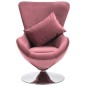 vidaXL Drehstuhl in Ei-Form mit Kissen Rosa Samt vidaXL Drehstuhl in Ei-Form mit Kissen Rosa Samt