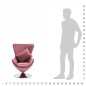vidaXL Drehstuhl in Ei-Form mit Kissen Rosa Samt vidaXL Drehstuhl in Ei-Form mit Kissen Rosa Samt