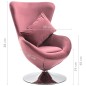 vidaXL Drehstuhl in Ei-Form mit Kissen Rosa Samt vidaXL Drehstuhl in Ei-Form mit Kissen Rosa Samt