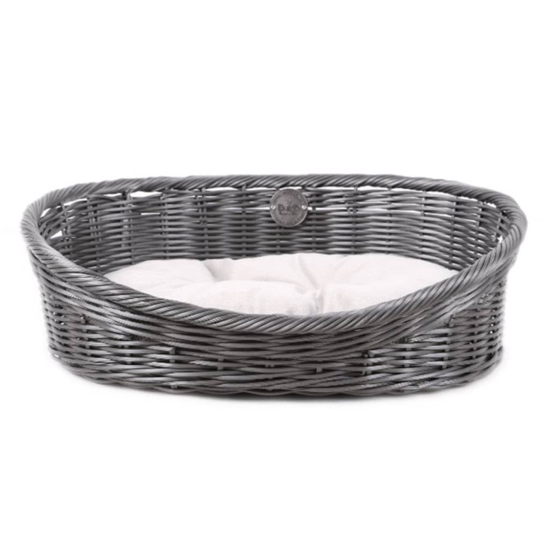 D&D Rustikales Haustierbett mit Kissen S Rattan Grau D&D Rustikales Haustierbett mit Kissen S Rattan Grau