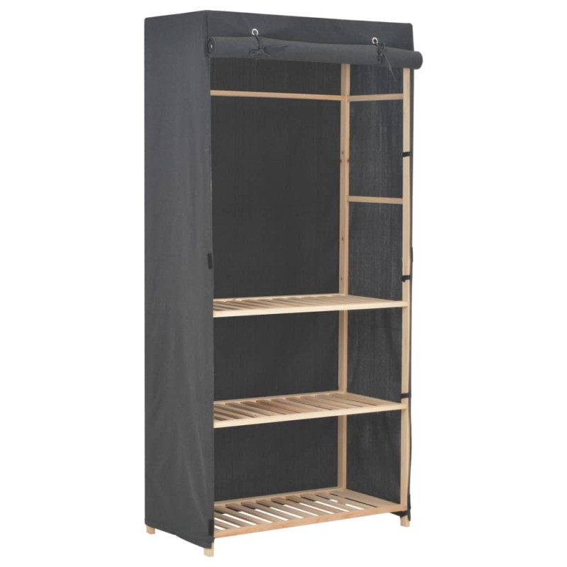 vidaXL 3-stufiger Kleiderschrank Grau 79 x 40 x 170 cm Stoff vidaXL 3-stufiger Kleiderschrank Grau 79 x 40 x 170 cm Stoff
