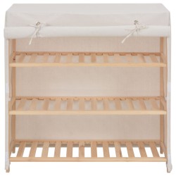 vidaXL Schuhschrank mit Abdeckung Weiß 79 x 40 x 80 cm Stoff