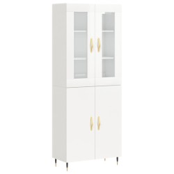 vidaXL Highboard Hochglanz-Weiß 69,5x34x180 cm Holzwerkstoff