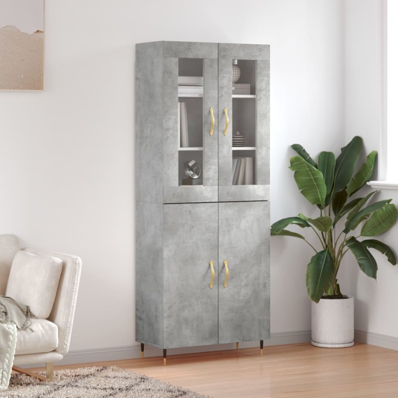 vidaXL Highboard Betongrau 69,5x34x180 cm Holzwerkstoff vidaXL Highboard Betongrau 69,5x34x180 cm Holzwerkstoff