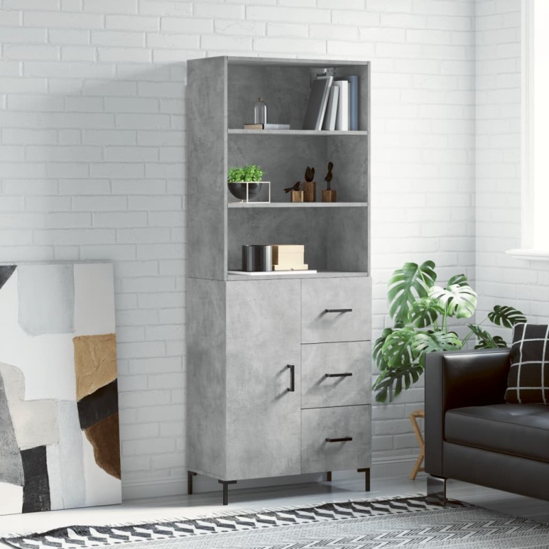 vidaXL Highboard Betongrau 69,5x34x180 cm Holzwerkstoff vidaXL Highboard Betongrau 69,5x34x180 cm Holzwerkstoff