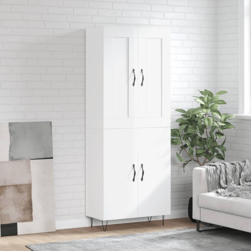 vidaXL Highboard Hochglanz-Weiß 69,5x34x180 cm Holzwerkstoff vidaXL Highboard Hochglanz-Weiß 69,5x34x180 cm Holzwerkstoff