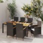 vidaXL 7-tlg. Garten-Essgruppe mit Auflagen Poly Rattan Schwarz vidaXL 7-tlg. Garten-Essgruppe mit Auflagen Poly Rattan Schwarz
