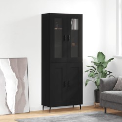 vidaXL Highboard Schwarz 69,5x34x180 cm Holzwerkstoff