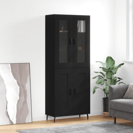 vidaXL Highboard Schwarz 69,5x34x180 cm Holzwerkstoff