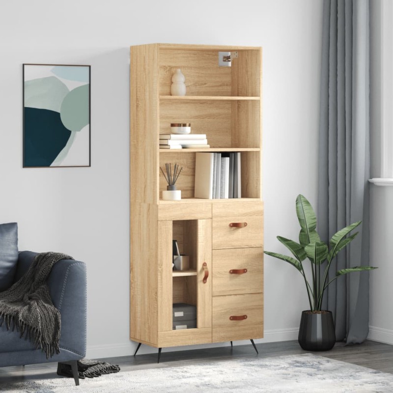vidaXL Highboard Sonoma-Eiche 69,5x34x180 cm Holzwerkstoff vidaXL Highboard Sonoma-Eiche 69,5x34x180 cm Holzwerkstoff