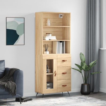 vidaXL Highboard Sonoma-Eiche 69,5x34x180 cm Holzwerkstoff