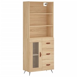 vidaXL Highboard Sonoma-Eiche 69,5x34x180 cm Holzwerkstoff