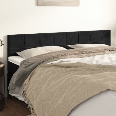 vidaXL Kopfteile 2 Stk. Schwarz 90x5x78/88 cm Samt