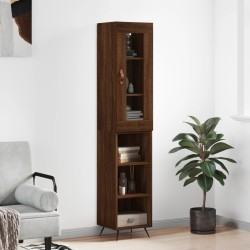 vidaXL Highboard Braun Eichen-Optik 34,5x34x180 cm Holzwerkstoff