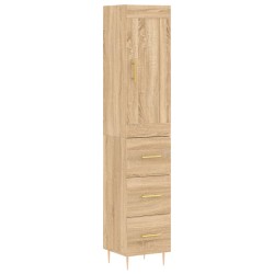 vidaXL Highboard Sonoma-Eiche 34,5x34x180 cm Holzwerkstoff