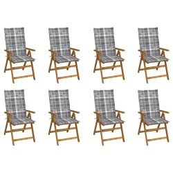 vidaXL Klappbare Gartenstühle mit Kissen 8 Stk. Massivholz Akazie