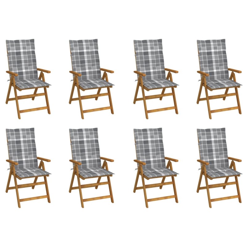 vidaXL Klappbare Gartenstühle mit Kissen 8 Stk. Massivholz Akazie vidaXL Klappbare Gartenstühle mit Kissen 8 Stk. Massivholz Akazie
