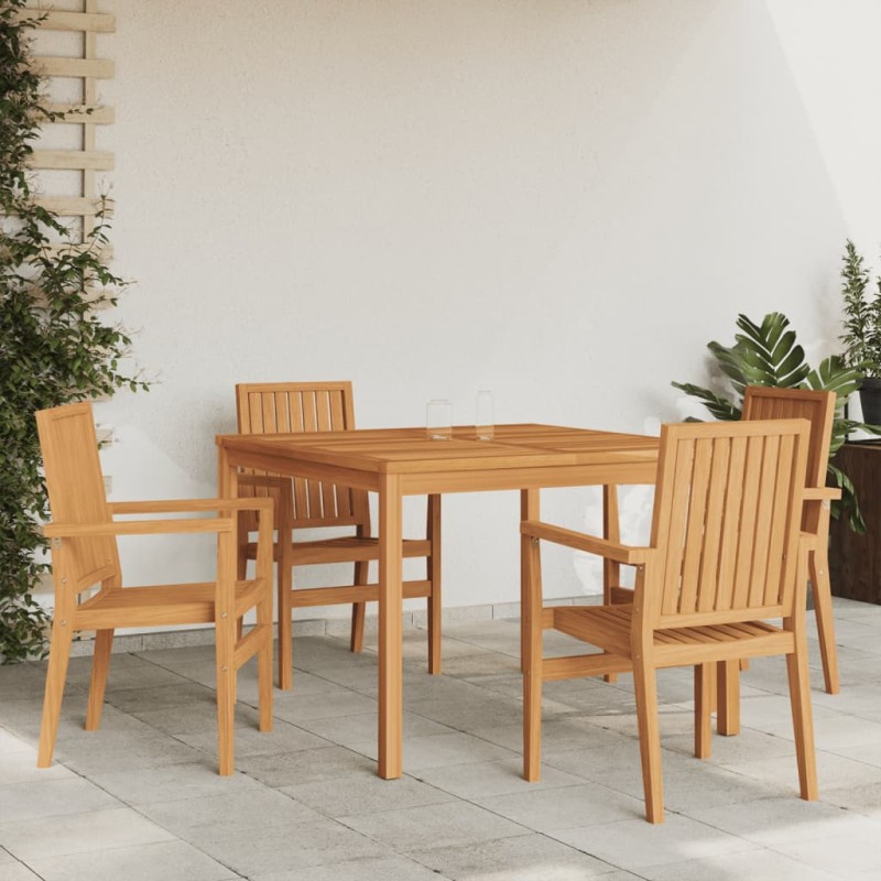 vidaXL 5-tlg. Garten-Essgruppe Massivholz Teak vidaXL 5-tlg. Garten-Essgruppe Massivholz Teak
