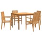 vidaXL 5-tlg. Garten-Essgruppe Massivholz Teak vidaXL 5-tlg. Garten-Essgruppe Massivholz Teak