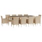 vidaXL 11-tlg. Garten-Essgruppe mit Kissen Beige Poly Rattan vidaXL 11-tlg. Garten-Essgruppe mit Kissen Beige Poly Rattan