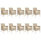 vidaXL 11-tlg. Garten-Essgruppe mit Kissen Beige Poly Rattan vidaXL 11-tlg. Garten-Essgruppe mit Kissen Beige Poly Rattan