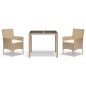 vidaXL 3-tlg. Garten-Essgruppe mit Kissen Beige Poly Rattan vidaXL 3-tlg. Garten-Essgruppe mit Kissen Beige Poly Rattan