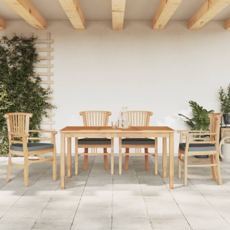 vidaXL 5-tlg. Garten-Essgruppe Massivholz Teak