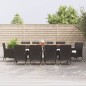 vidaXL 11-tlg. Garten-Essgruppe mit Kissen Schwarz Poly Rattan vidaXL 11-tlg. Garten-Essgruppe mit Kissen Schwarz Poly Rattan